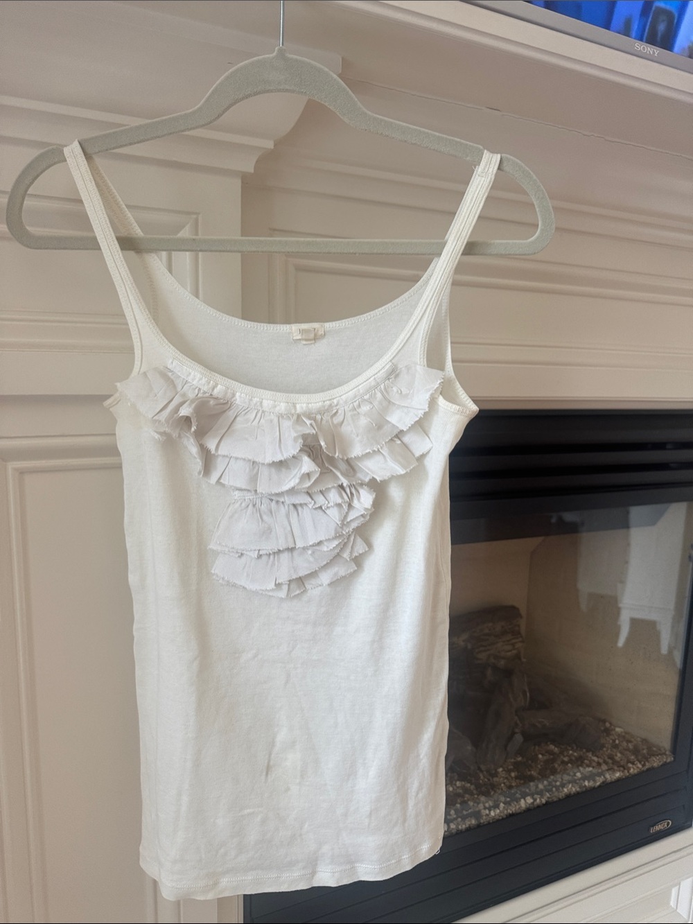 J. Crew Off White Ribbed Tank Top